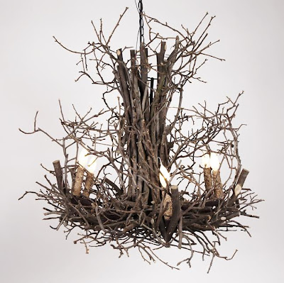 ART CHANDELIER DECO GLASS TUMBLED