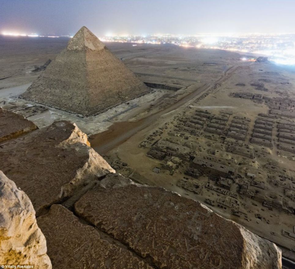 The view from the TOP of the Great Pyramid: Illicit photos taken by tourists who secretly climbed wonder of the world at night