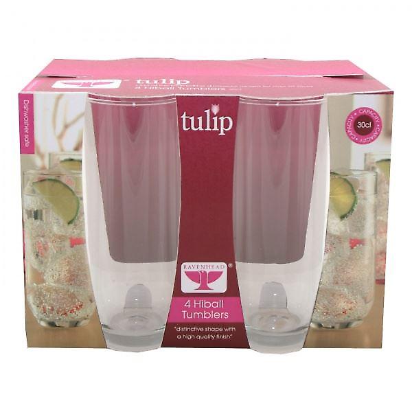 Tulip 30cl Hiball Tumblers Glasses Set of 4 Dishwasher Safe