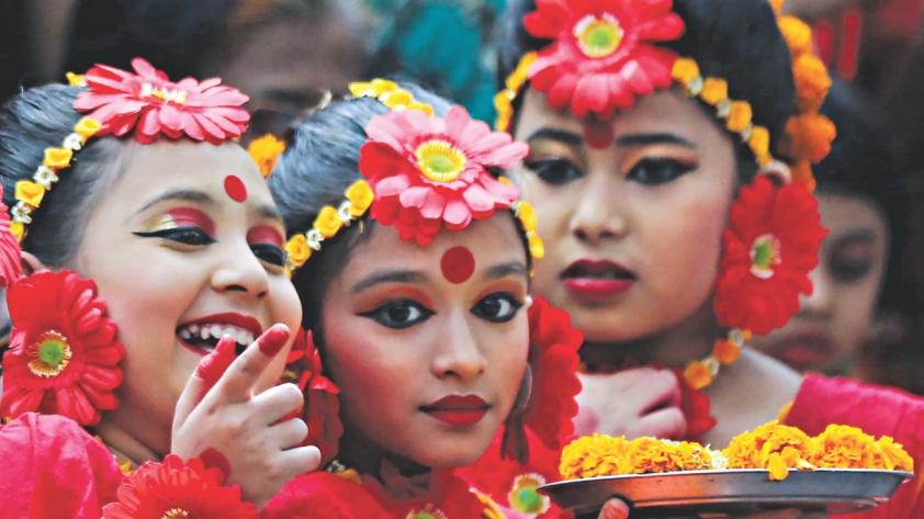 Aglow with Falgun flames