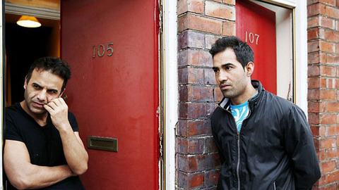 Asylum seekers Ajmal Kadari left and Rahumullah Ahmedi said the doors made them a target