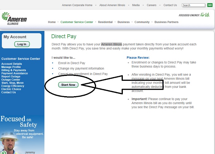 Some Important notes regading the Ameren Illinois SpeedPay